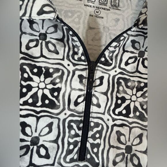 IBKUL LADIES polo shirt DRESS MEDIUM BLACK WHITE TENNIS GOLF UPF QUICK DRY - Picture 3 of 12